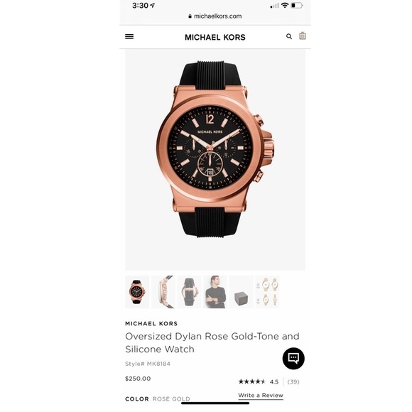 NEW in Box Michael Kors MK8184 Rose Goldtone Dylan Watch